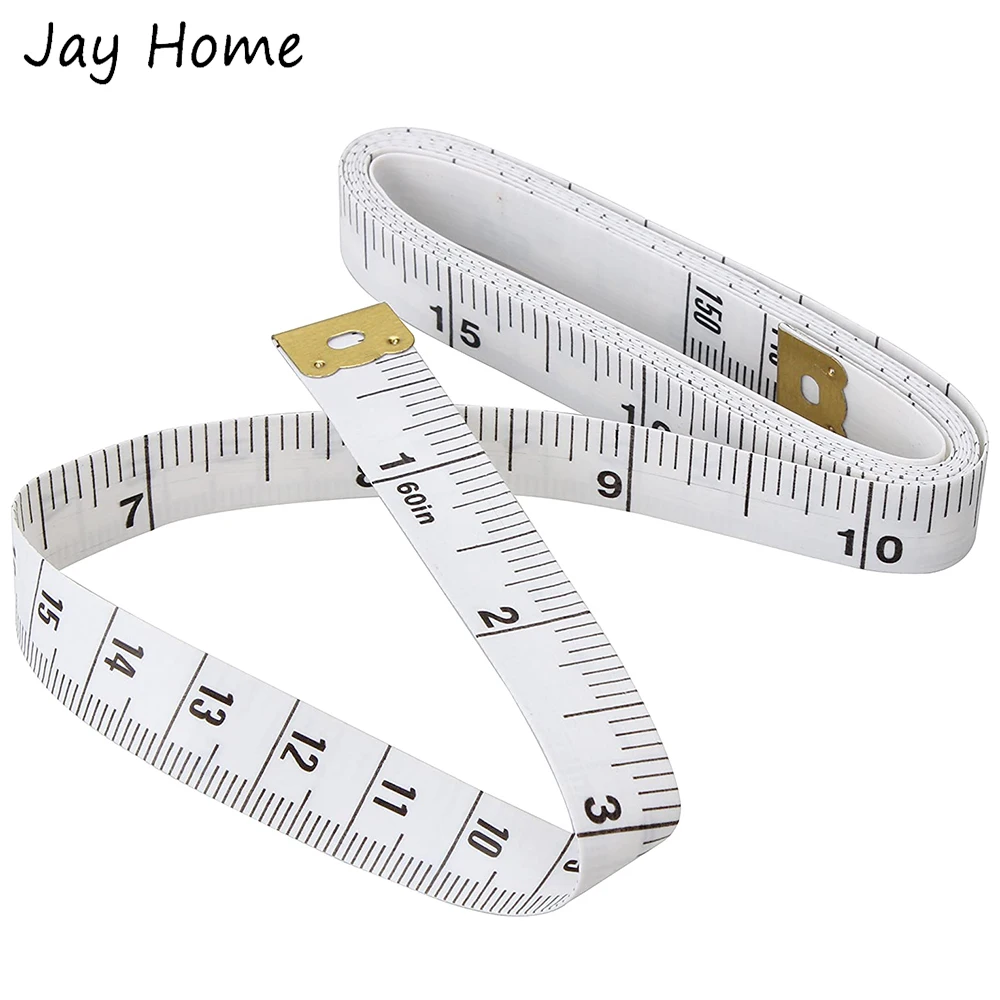 JKCrafts Soft Measuring Tape - 150cm/60 Inch, White Black or White Red-  Tailor Sewing Tape Measure - Fabric Tape Measure - JK Trading