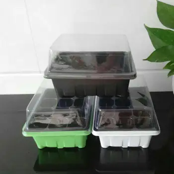 

12 Cells Seedling Starter Tray Seed Germination Plants Propagation Grow Box Garden Nursery Pots Supplies