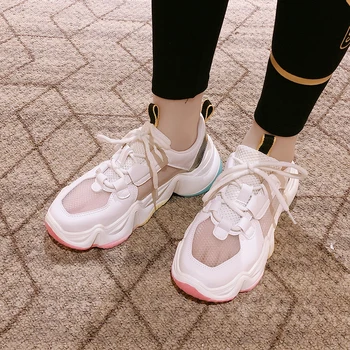 

2020 Women Designer Sneakers Women Basket Femme Casual Sport Shoes Woman Espadrilles Air Mesh Platform Sneaker Vulcanized Shoes