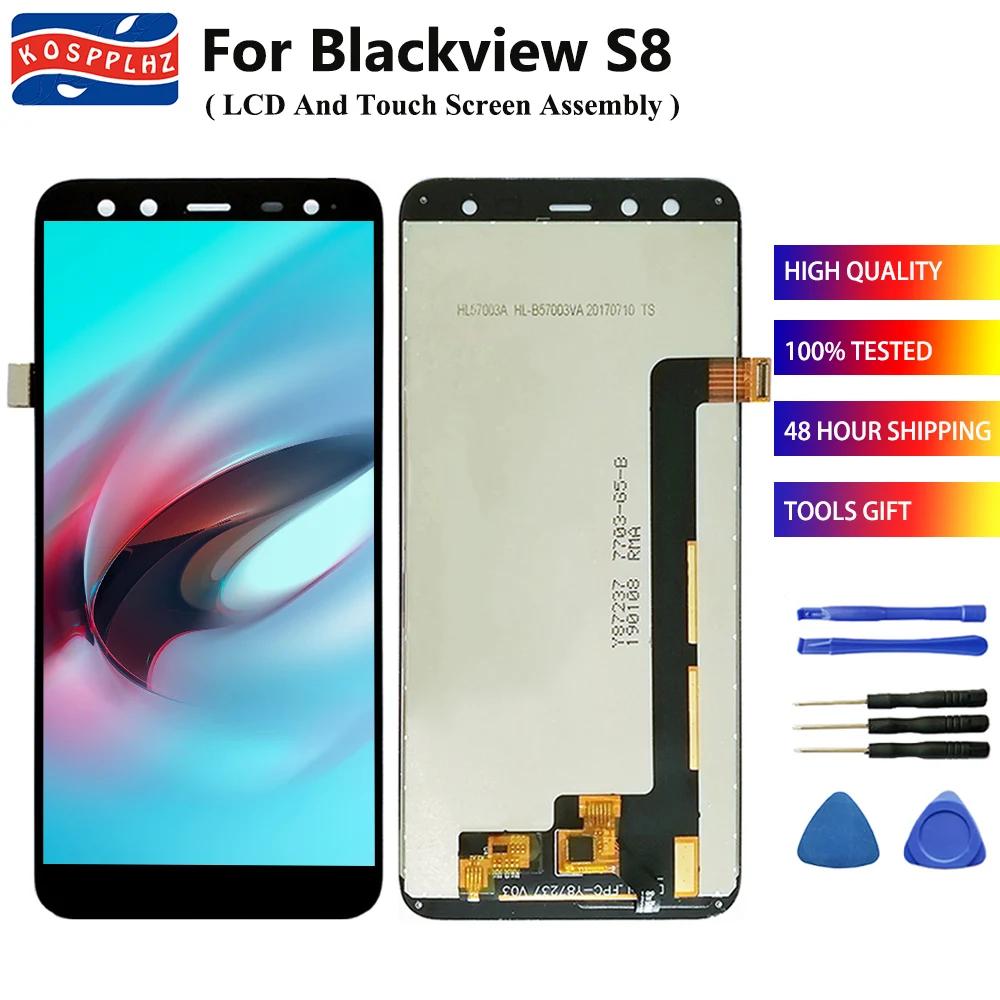 

100% tested For Blackview S8 LCD Display+Touch Screen Digitizer Assembly 1440X720P Replacement s 8 5.7 inch phone+tools