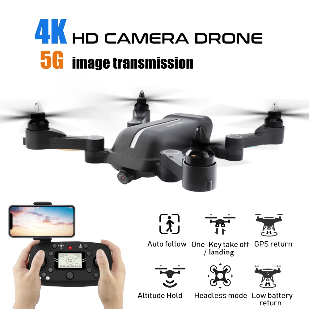 5G GPS Дрон с 4K/1080P HD RC широкоугольная камера 120 ° WIFI FPV Квадрокоптер складной