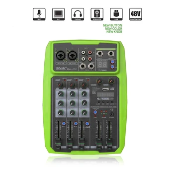 

EU 48V Mini Bluetooth Mixer 2 Channel Audio Mixer Console MP3 Player Karaoke KTV USB Computer Recording Delay and Repeat Efferts
