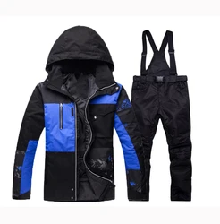 Men Winter Warm Ski Suit Snow Skiing Male Clothes Set Outdoor Thermal Waterproof Windproof Snowboard Jackets and Pants