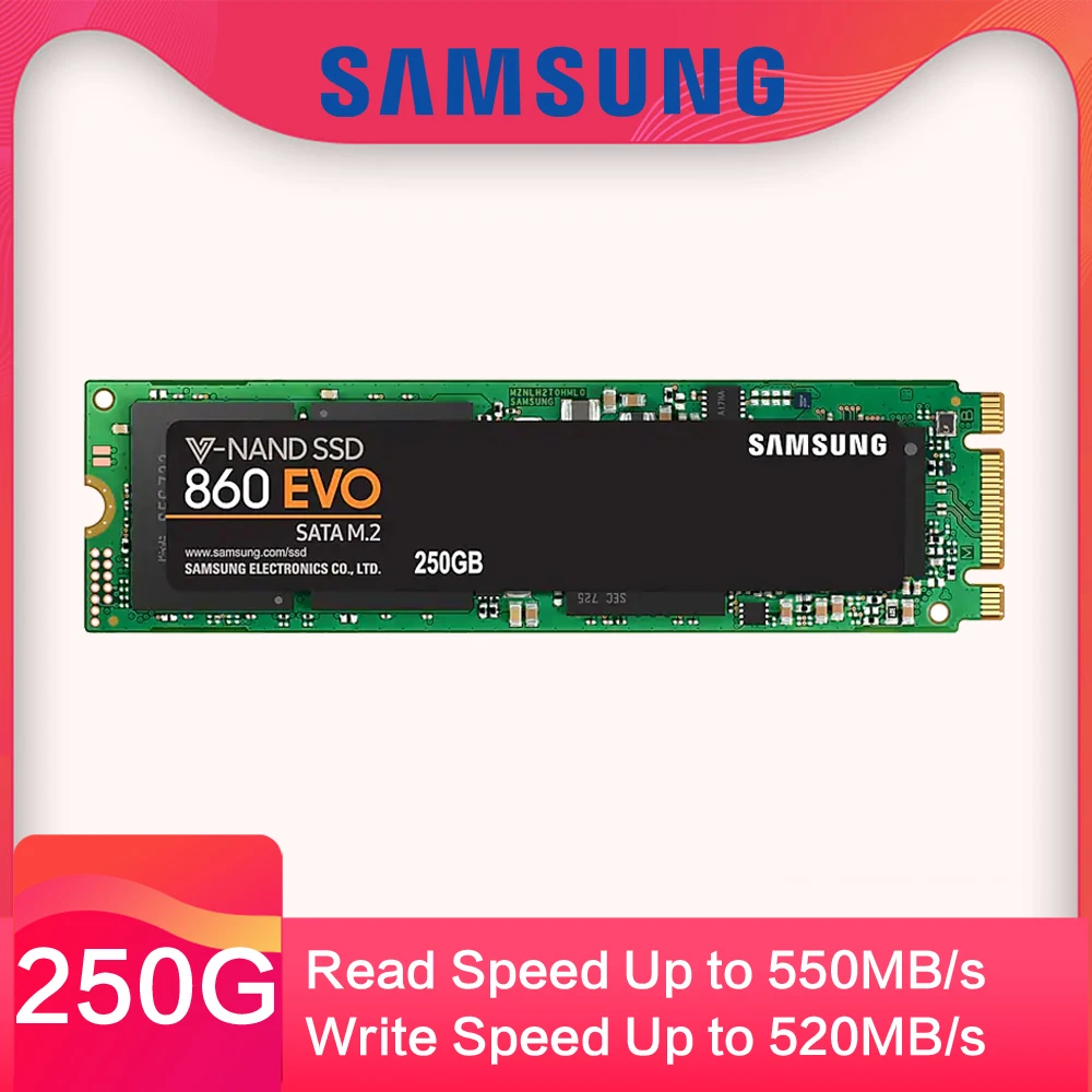 

SAMSUNG SSD 860 EVO M.2 2280 SATA disco duro 500 GB 250 GBde estado sólido interno HDD m2 Laptop PC MLC PCIe M.2 disco dur