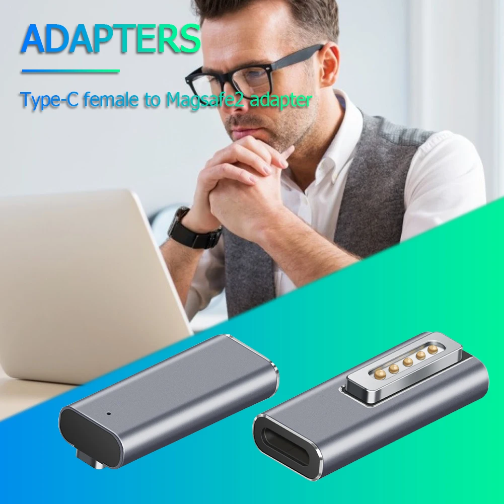 Magnetic Type C USB PD Adapter for Apple Magsafe1/2 MacBook Pro - Fast Charging 60W Magnet Plug Converter Description Image.