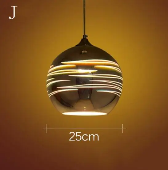 Современный 3D красочный скандинавский звездное небо подвесной стеклянный абажур подвесной светильник E27 Светодиодный светильник для кухни ресторана гостиной - Цвет корпуса: J-25CM