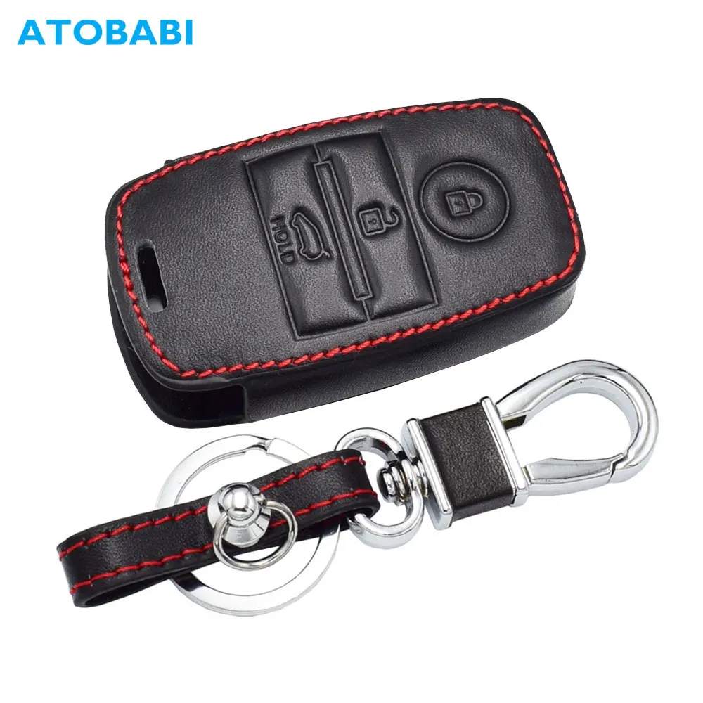 Кожаный чехол для автомобильного ключа Kia Rio Sportage 2016 Ceed Sorento Cerato K2 K3 K4 K5 Smart Remote Fob
