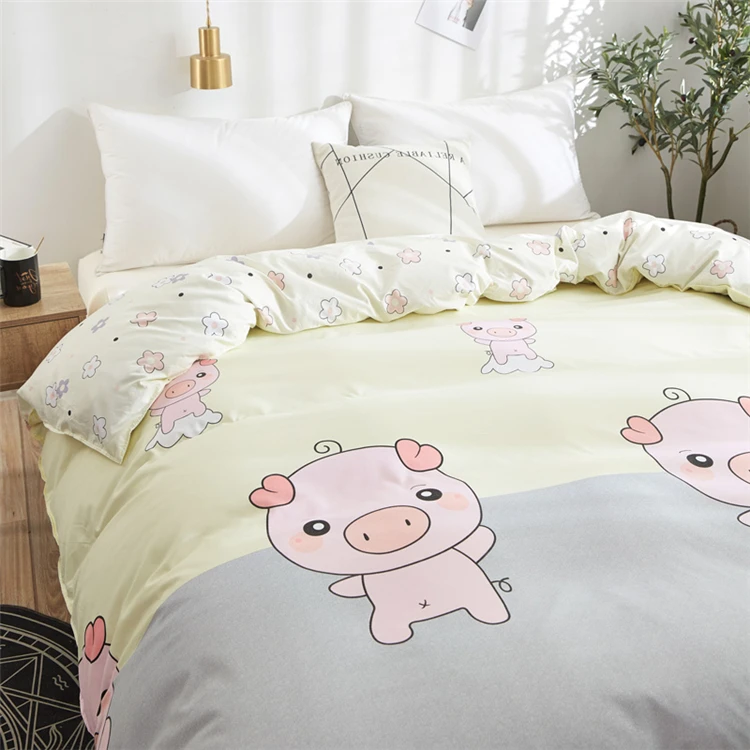 JDDTON классический Комплект постельного белья Happy Pink Pig постельное белье пододеяльник набор AB боковая Кровать Простыня Набор наволочка BE068