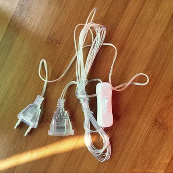 

3M Extender Transparent Wire EU plug with on/off Switch for LED String Lights Home Party Decoration