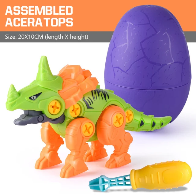 Diy Disassembly Assembly Dinosaur Blocks Toys Early Educational Nut Screwing Egg with Screwdriver for 3-7 Year Old Birthday Gift 6