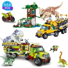 

Tyrannosaurus Transport Ideas Truck Model Famous Movie Jurassic World Dinosaur Building Blocks Children Toys Birthday Gifts