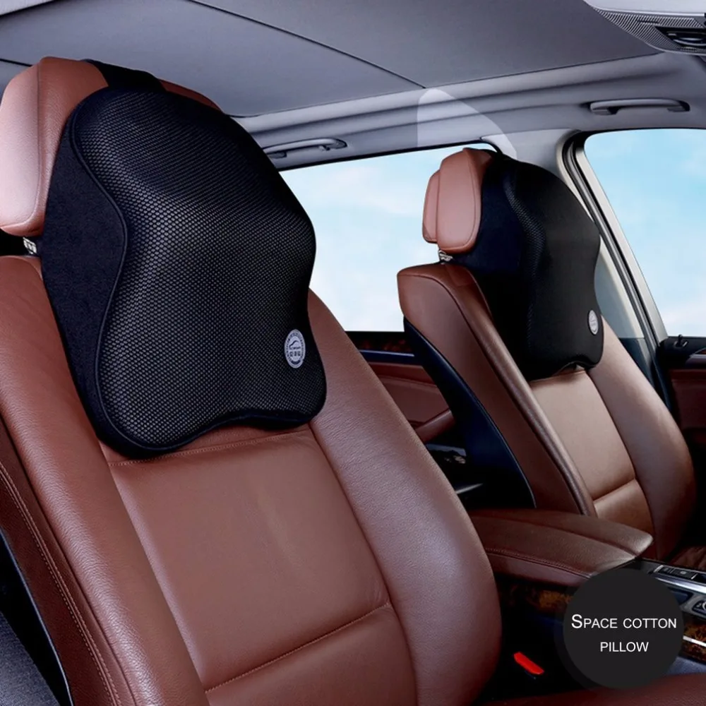 ICaroom черная Автомобильная подушка для головы и шеи, массажная подушка с эффектом памяти, подушка для подголовника