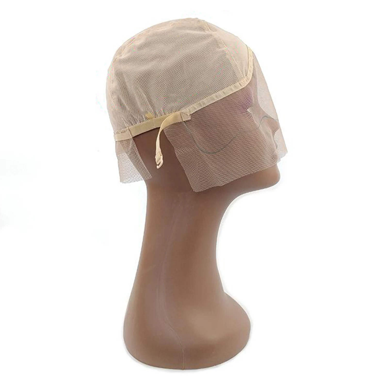 Soft Lace Front Wig Cap, Wig Base Hairnet with Adjustable Strap Hairnets , Beige