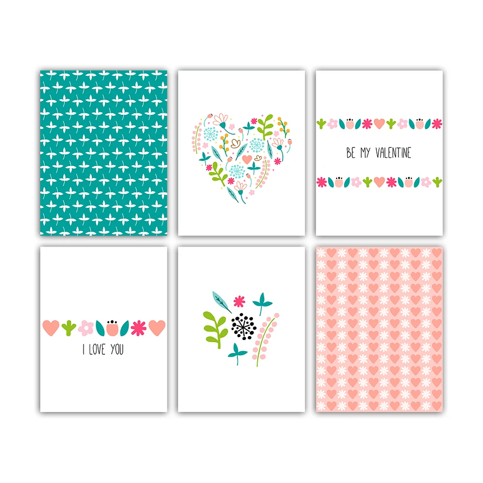 

ABSTRACT BE MY VALENTINE Flower Love Nordic Style Wall Art Canvas Print Painting Modern Living Room Decor Picture