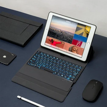 5.1 Bluetooth Keyboard Case for  iPad pro 12.9" 2020 &  2018 , iPad Keyboard  12.9" + 7 Colors Backlit+ Touchpad Mouse 1