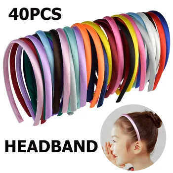 

New 40PCS Hair With Solid Color Simple Headband Versatile Hair Accessories maquillaje mujer maquiagem profissional completa