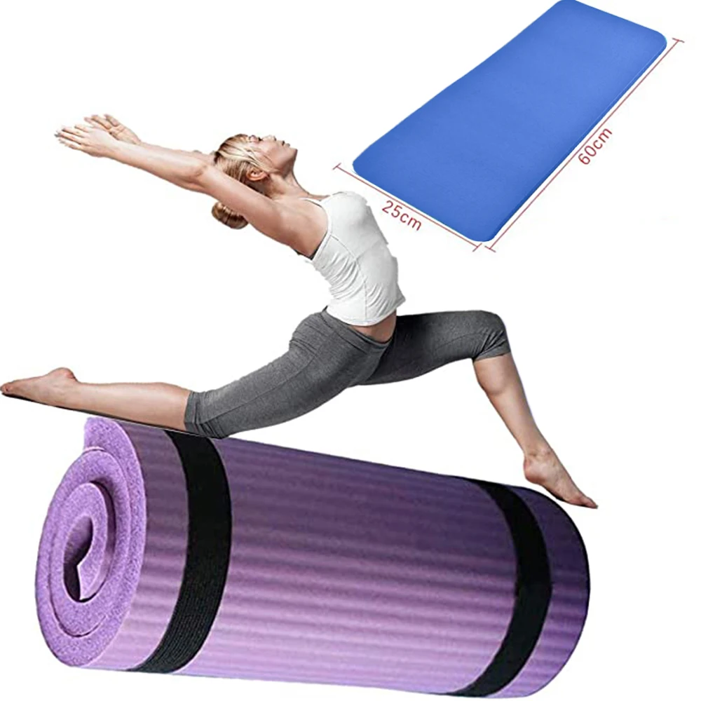 61x185cm Yoga Mat 10/15mm Thick Gym Exercise Fitness Pilates Workout NonSlip Mat 