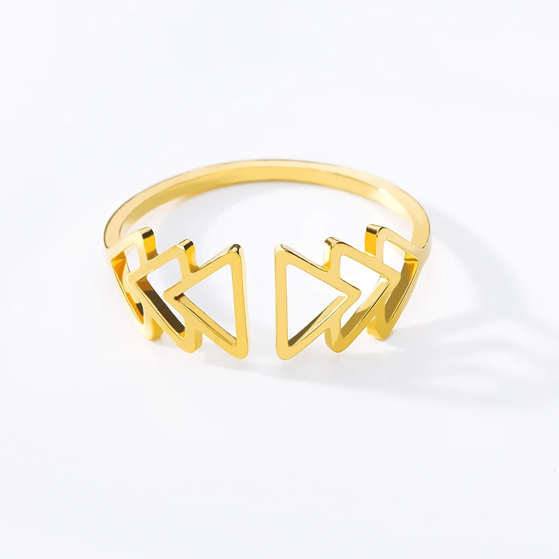 

Aneis Feminino Geometric Jewelry Open Square Christmas Tree Rings For Women Men Fashion Gold Color Knuckle Bijuteria Bff Gift