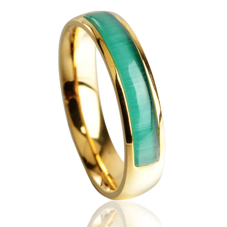 Aneis-Ring Jewelry Stones Opal Woman-Accessories Oval Stainless-Steel Birthday-Gift Anel