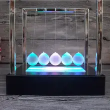 Ньютон Колыбель стеклянный баланс шаровой маятник игрушка освещает стеклянный баланс мяч обучающая игрушка украшение стола