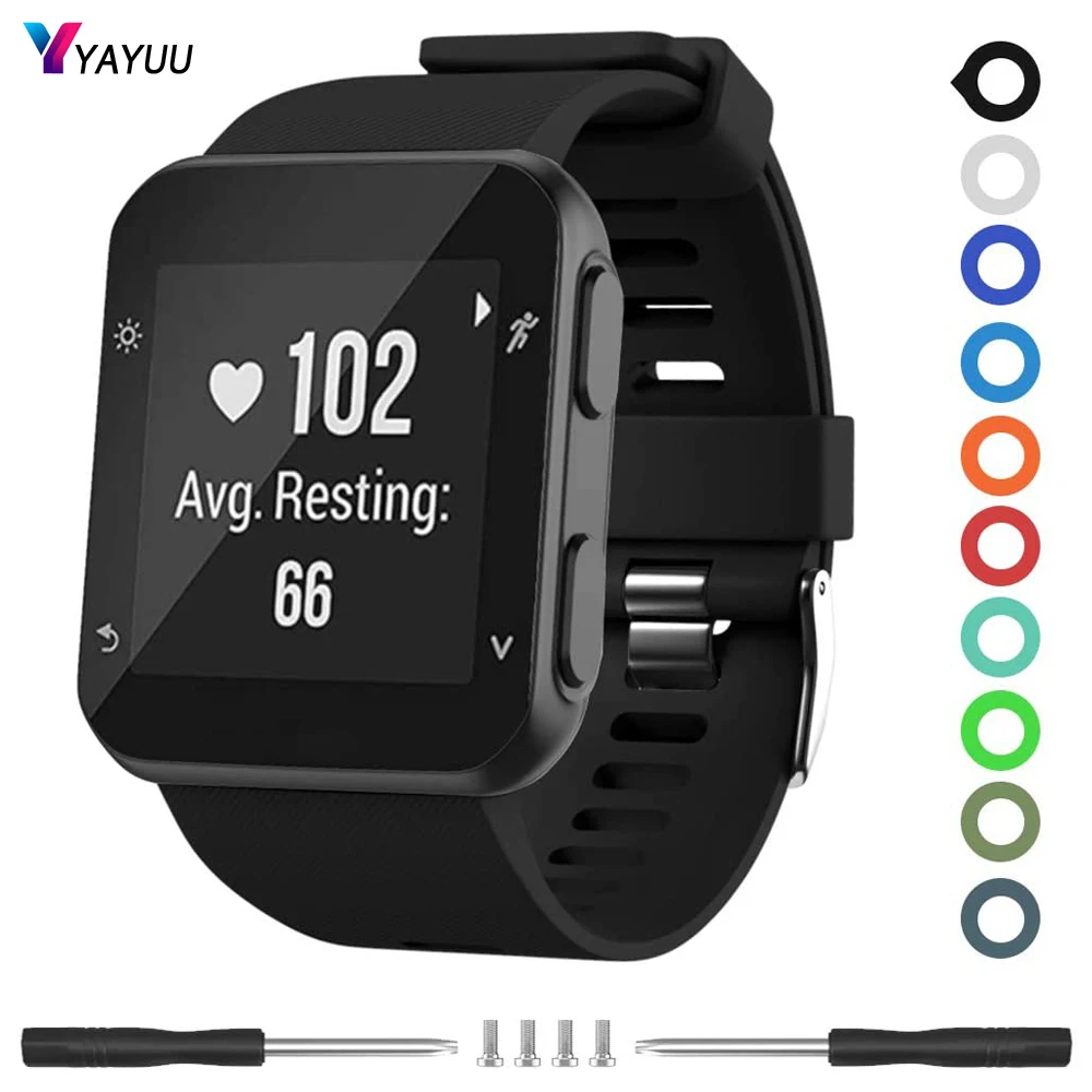Ремешок для часов YAYUU сменный мягкий силиконовый браслет Garmin Forerunner 35 |