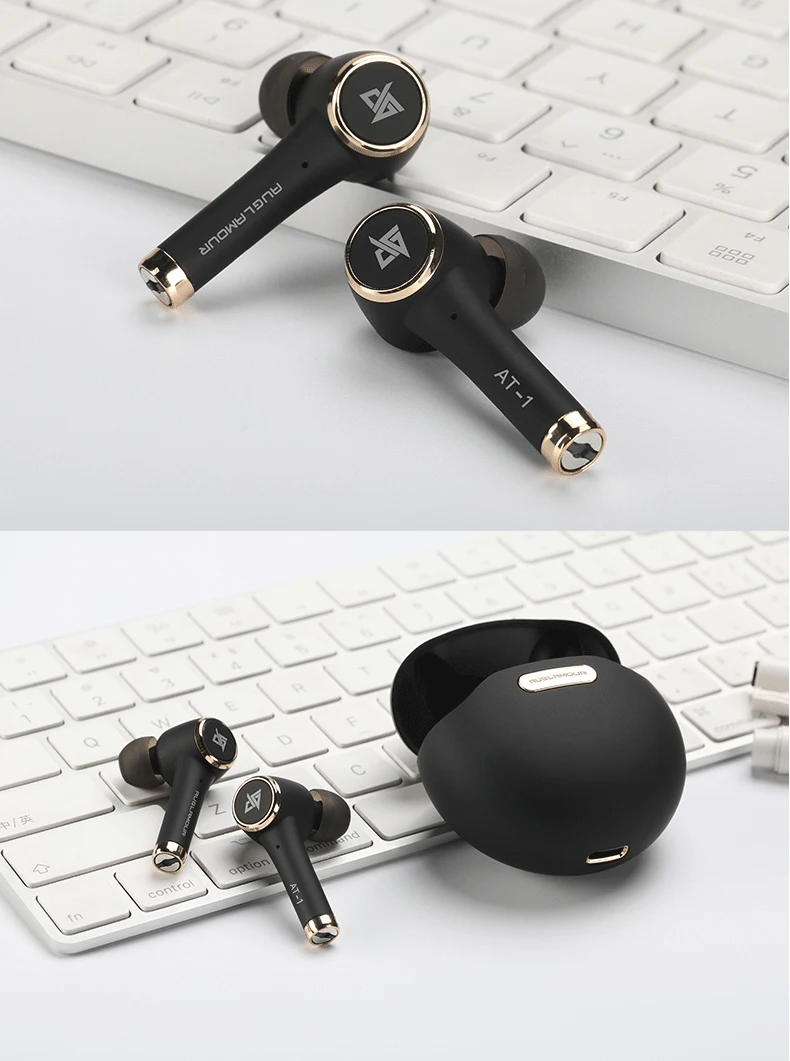AUGLAMOUR AT-1 Bluetooth 5,0 TWS Беспроводной наушники Blutooth Шум шумоподавления наушники Водонепроницаемый в ухо Беспроводные спортивные наушники