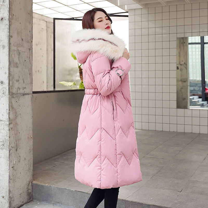 

KUYOMENS Long Slim Women Fur Winter Jacket Cotton Padded Warm Thicken Ladies Coat Long Coats Parka Women's Jacket