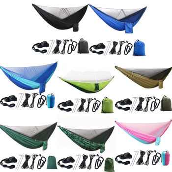 

Portable Camping Hammock With Mosquito Net Outdoor Hiking Hammock Tent Swing