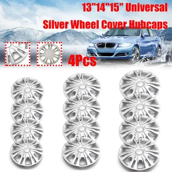 

Universal Car Wheel Cap 13"/14"/15" Hubcap Wheel Covers Automobile Rim Skin Cover Auto Decoration Accessories 4Pcs/Set Silver