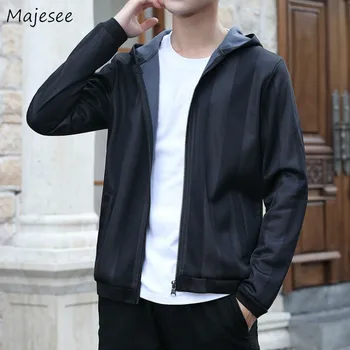

Jacket Men Simple Striped Trendy Harajuku Clothes All Match Windproof Novelty Mens Jackets And Coats Streetwear Comfortable Soft