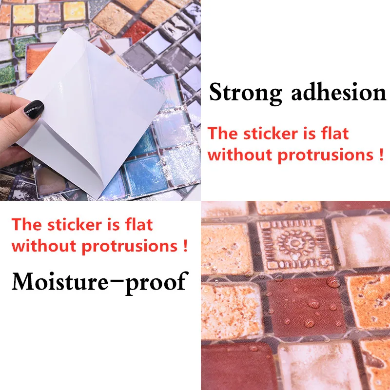 Mosaic Waterproof Wall Stickers 10pcs 10*10CM Simulation Tiles Self Adhesive DIY Home Bathroom Kitchen Decorations wall stickers self adhesive stickers self adhesive wallpaper vinyl wallpaper kitchen wall sticker adhesive wallpaper decorative tile stickers