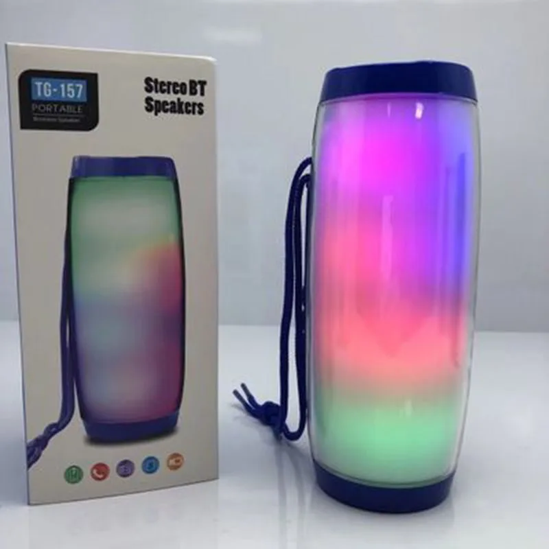 TG157 Colorful Pulsation Wireless Bluetooth Speaker Outdoor Colorful Light Card Instert Bluetooth Speaker Creative Gifts Wholesa