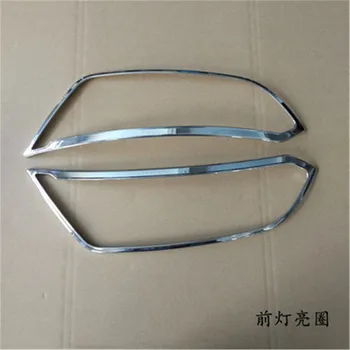 

Car styling For Ford Ecosport 2018 high quality ABS Chrome Front headlight Lamp Cover trim Front fog lamp cover trim