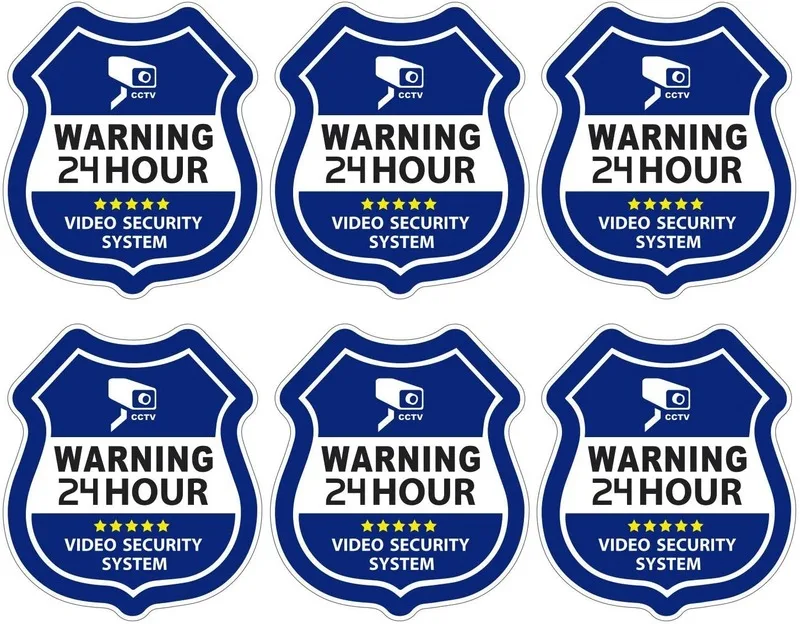 3.5&quot*3.3&quot 6PCs CCTV Video Surveillance Security Stickers Vinyl Decals | Автомобили и мотоциклы