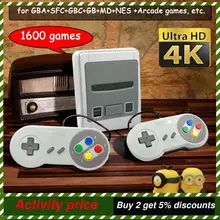 64 bits HD 4K Video de Arcade consola de juegos para Super Nintendo Sega más de 1600 juegos Retro Mini mando de videojuegos Joystick Dropshipping. Exclusivo.
