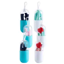 6 шт много соломы силиконовые складные соломинки многократного использования путешествия питьевой соломинки складные соломинки-58℉ до 450℉#3c18