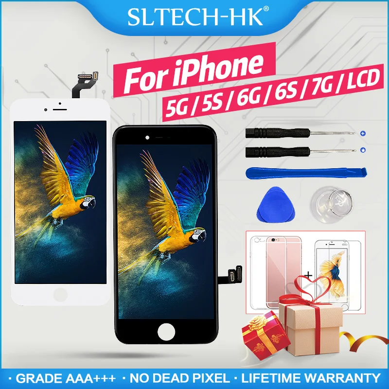 

Grade AAAA++ Display For iPhone 5G 5C 5S LCD For Apple 6 6S 7 8 Plus Screen With Touch ID Digitizer Assembly 100% No Dead Pixel