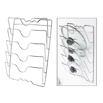 

5 Layer Kitchen Cabinet Pan Pot Lid Organizer Stand Rack Holder