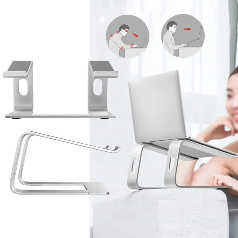 Portable Aluminum Laptop Stand Holder Ergonomic Elevator Metal Riser for 10-17 Inch Notebook PC