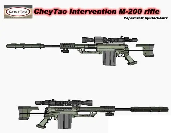 

M200 Sniper Rifle Gun 3D Paper Model DIY Puzzle Manual Papercrafts Toy