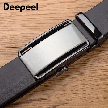 

Deepeel 1pc 3.5cm*105cm-130cm Mens Automatic Buckle Luxury High Quality Belts Men's Business Casual Leather Belt with SuitYK710