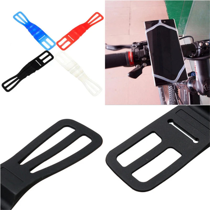 Bike Phone Holder Silicon Strap Bicycle Strap Rubber Motorcycle Mobile Phone Cycling Riding Cellphone Stand Bracket Support