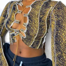 Best Price New Women's Hollow Lace Short Corp Top Long Sleeve V-neck Low Cut T-shirt Hight Street Sexy Lady Clothing Hiphop Street Wear Best Price New Women's Hollow Lace Short Corp Top Long Sleeve V-neck Low Cut T-shirt Hight Street Sexy Lady Clothing Hiphop Street Wear