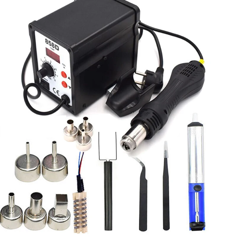 Eruntop 858D SMD ESD Soldering Station LED Digital Solder Iron Hot Air