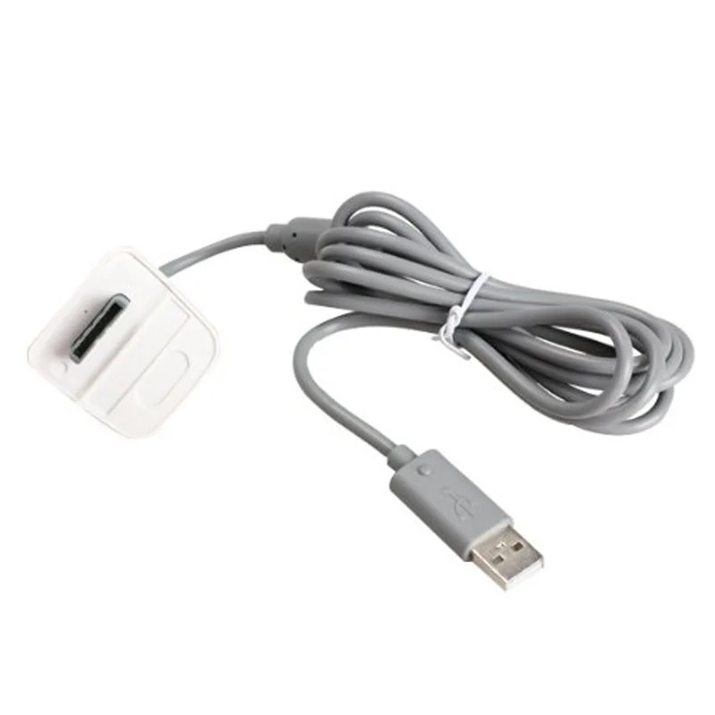 Кабель питания с USB зарядным устройством для Microsoft Xbox 360 серый беспроводной