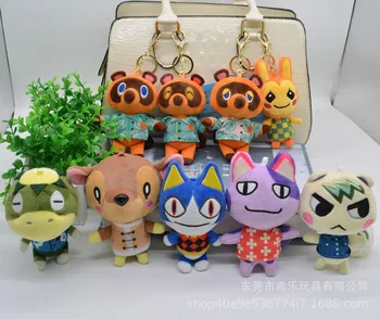 

Animal Crossing Plush Pendant Kawaii Key Buckle Plush Doll Mame-danuki Tom Nook