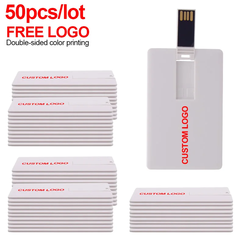 50 шт./лот высокоскоростная кредитная карта USB 2 0 флэш-накопитель с логотипом на