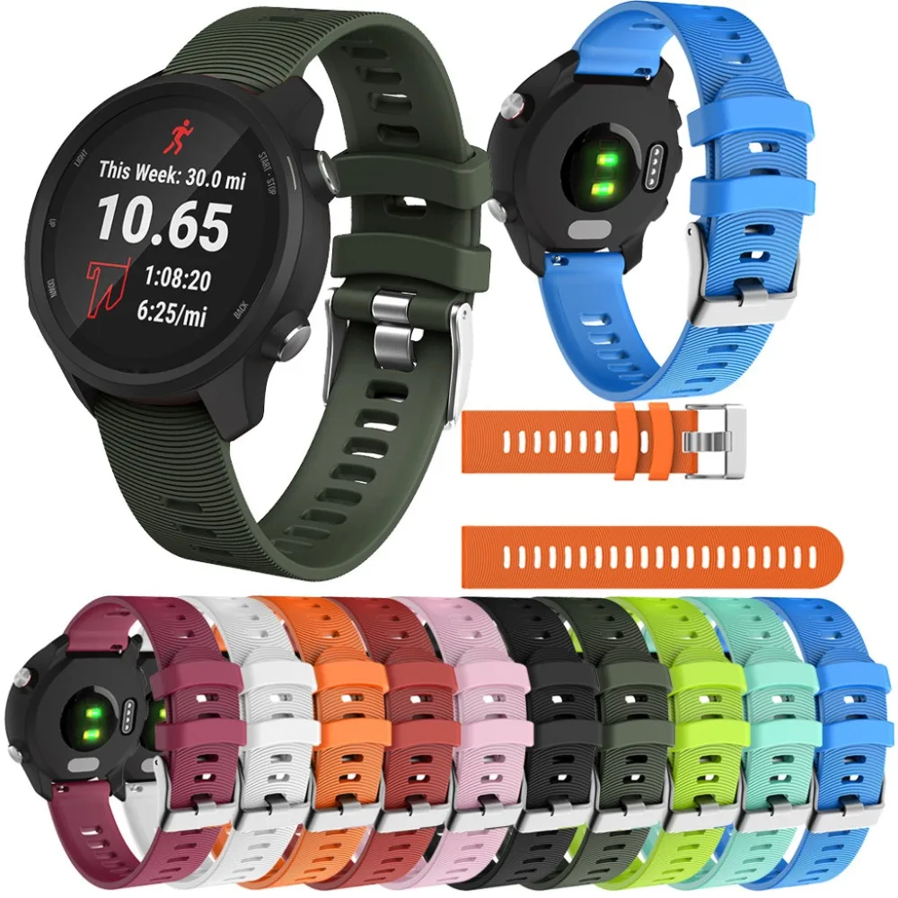 Sports Replacement Wrist Band Soft Silicone Replacement Watch Band Strap for Garmin Forerunner 245245M 40OCT24 (7)