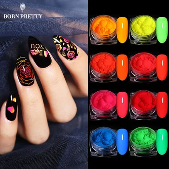

BORN PRETTY Fluorescence Neon Nail Powder Glow in UV Light 2g Green Orange Brighter Pigment Nail Art Decorations Accessories