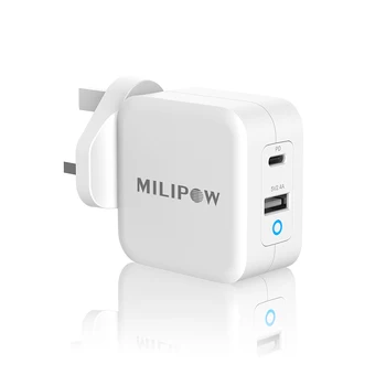 

PD 65W GaN charger, Dual Port Charger With USB-A,Fast Charging For Apple MacBook Pro/Air,iPad Pro,iPhone 11 /Pro Max,Switch